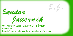 sandor jauernik business card